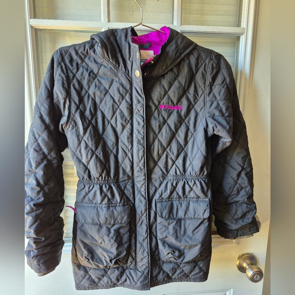 Columbia Kids Puffer Jacket - Black with Purple Accents